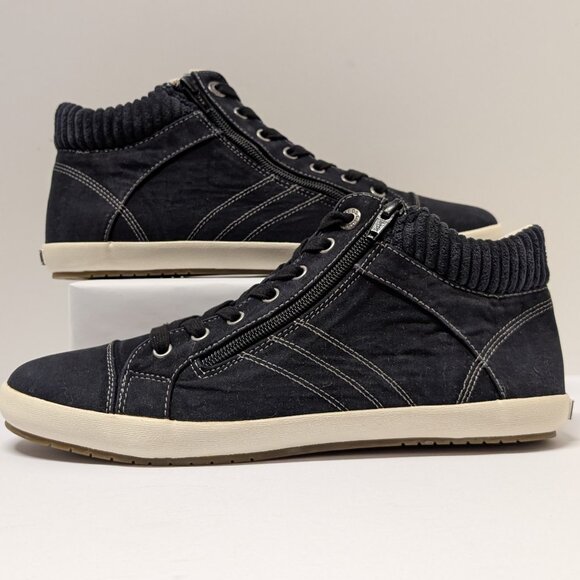 Täos Footwear Startup Mid Top Sneaker in Black Distressed - NO INSOLES - Picture 8 of 16